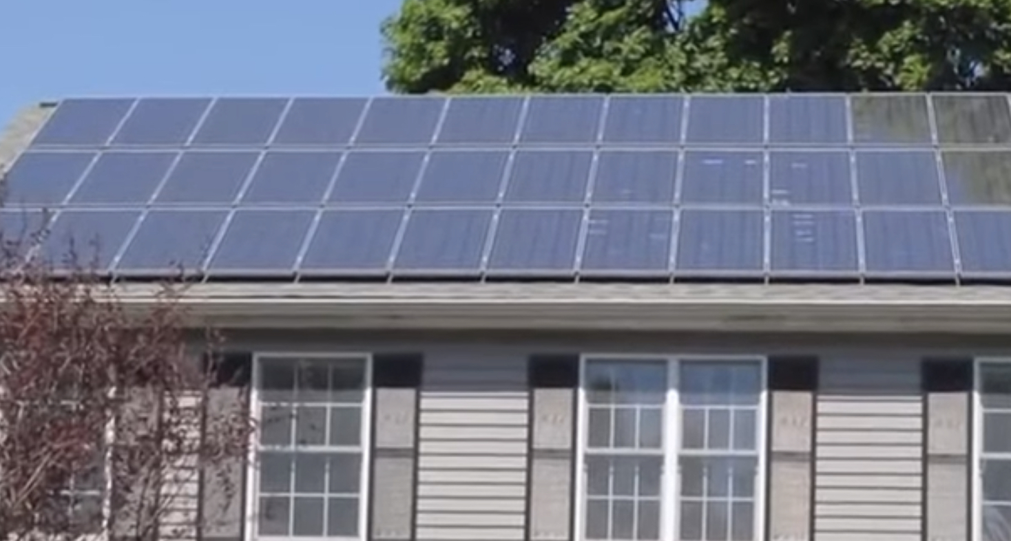 Active Solar System on the roof of the house